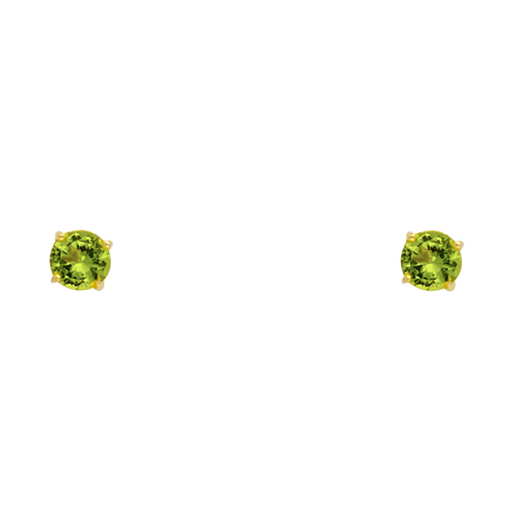 Solitaire Birth Stone Stud Earrings - 14K GOLD - ST523