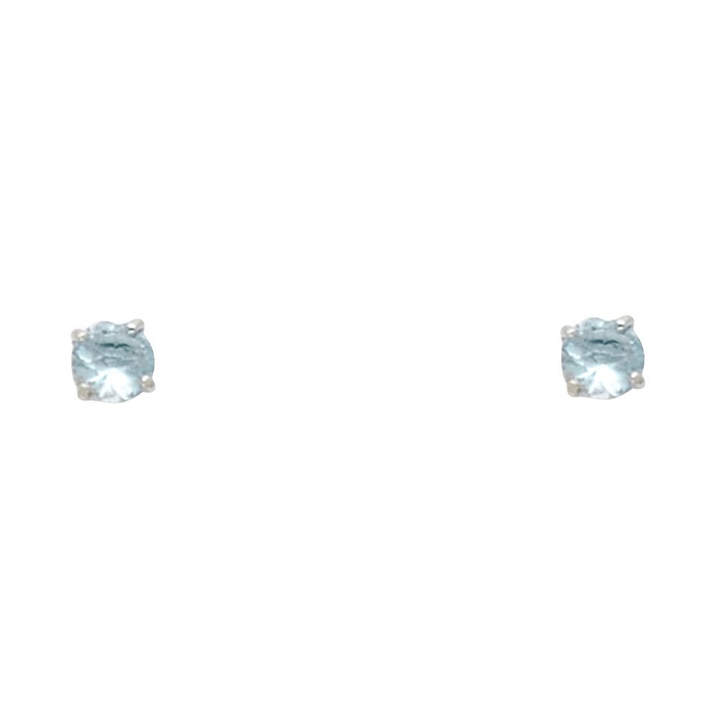 Solitaire Birth Stone Stud Earrings - 14K GOLD - ST524