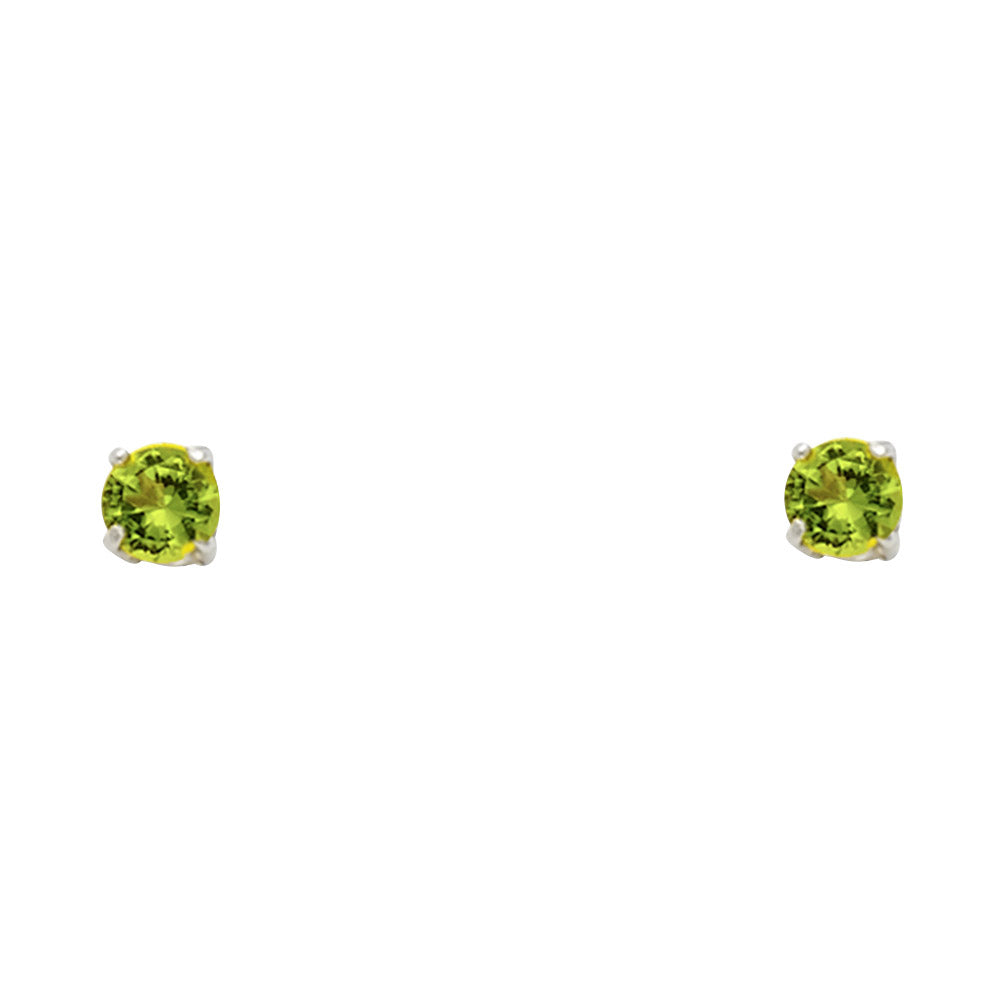 Solitaire Birth Stone Stud Earrings - 14K GOLD - ST524