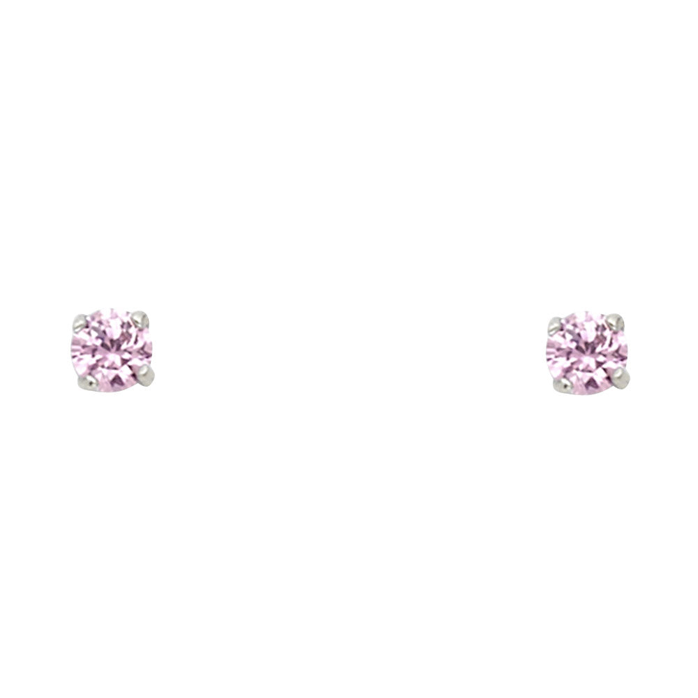 Solitaire Birth Stone Stud Earrings - 14K GOLD - ST524