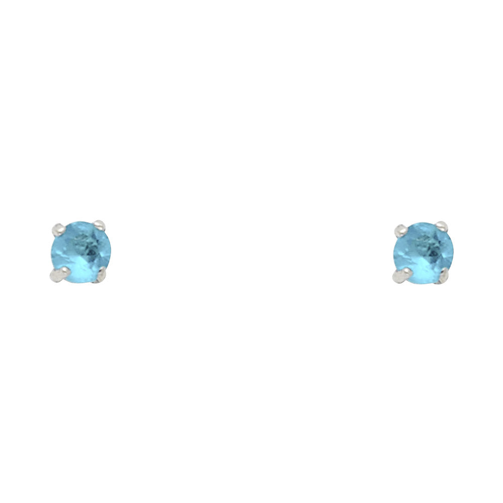 Solitaire Birth Stone Stud Earrings - 14K GOLD - ST524