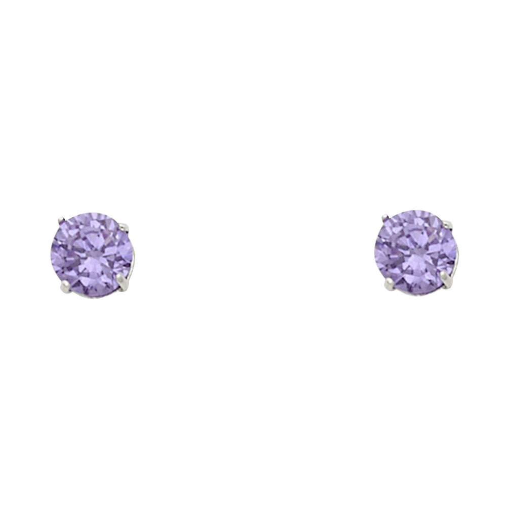 Solitaire Birth Stone Stud Earrings - 14K GOLD - ST525