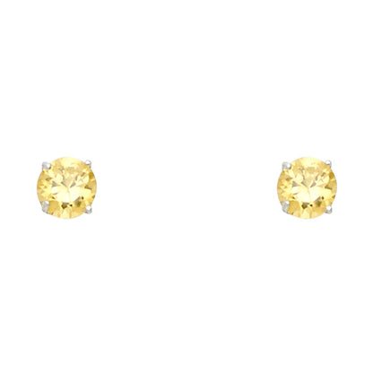 Solitaire Birth Stone Stud Earrings - 14K GOLD - ST525