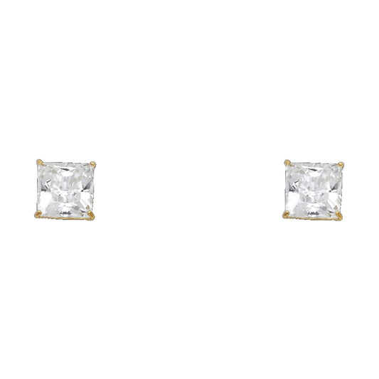 Solitaire Stud Earrings - 14K GOLD - ST533