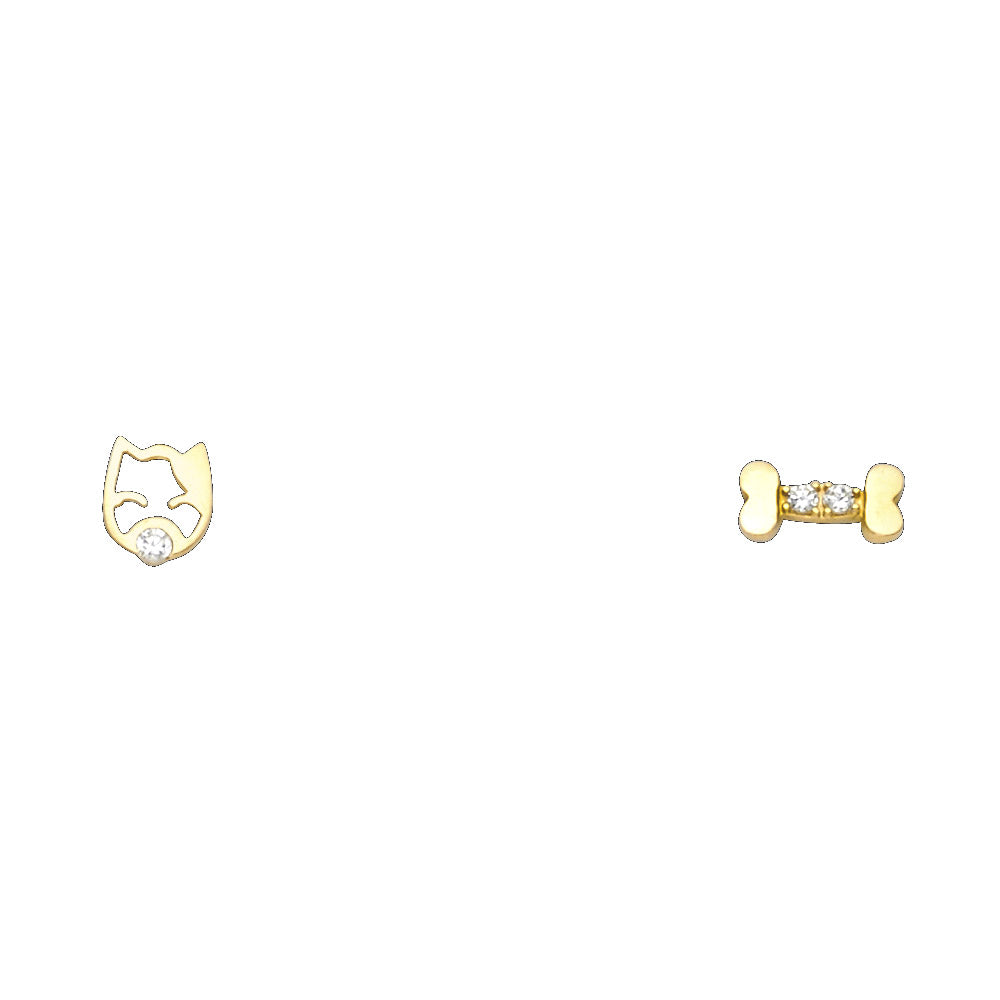 Assorted Stud Earrings with Screw Back - 14K GOLD - ST567