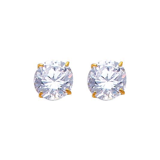 Solitaire Stud Earrings - 14K GOLD - ST597