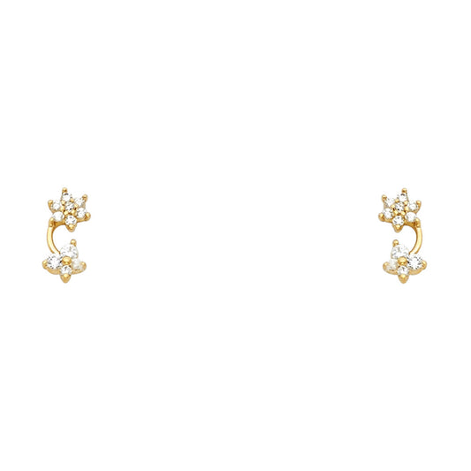 Assorted Stud Earrings with Screw Back - 14K GOLD - ST640