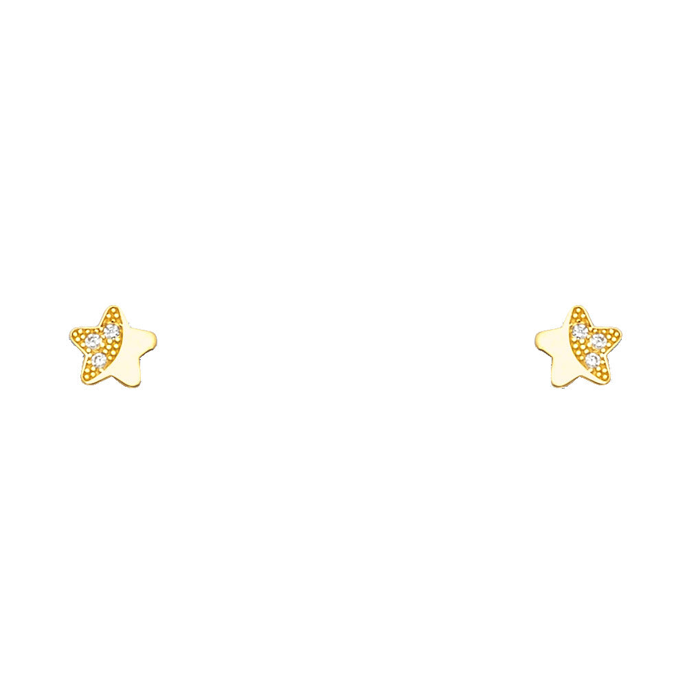 Assorted Stud Earrings with Screw Back - 14K GOLD - ST657