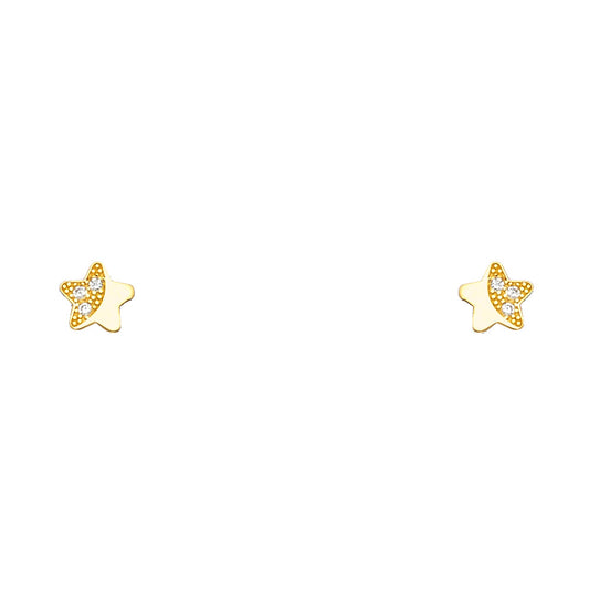 Assorted Stud Earrings with Screw Back - 14K GOLD - ST657