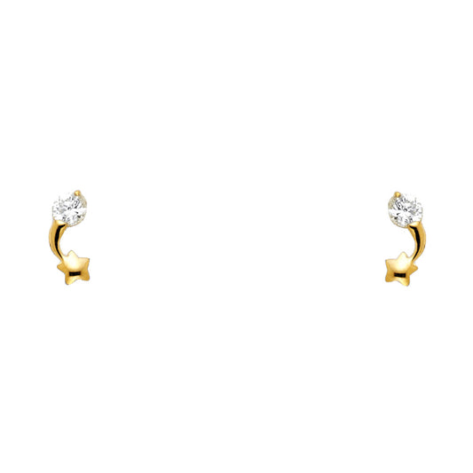 Assorted Stud Earrings with Screw Back - 14K GOLD - ST662