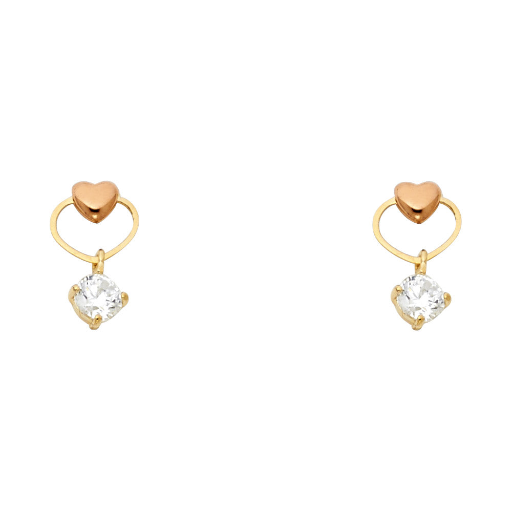 Assorted Stud Earrings with Screw Back - 14K GOLD - ST669