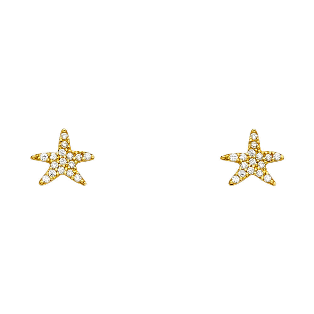 Assorted Stud Earrings with Screw Back - 14K GOLD - ST697