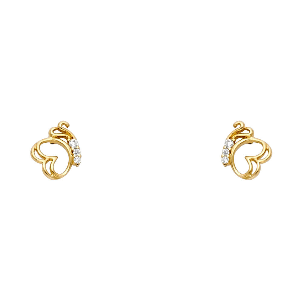 Assorted Stud Earrings with Screw Back - 14K GOLD - ST699