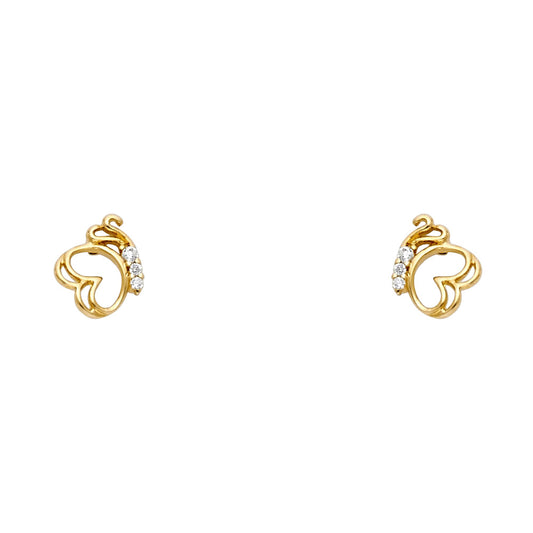 Assorted Stud Earrings with Screw Back - 14K GOLD - ST699