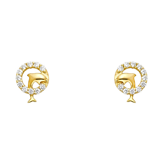 Assorted Stud Earrings with Screw Back - 14K GOLD - ST702