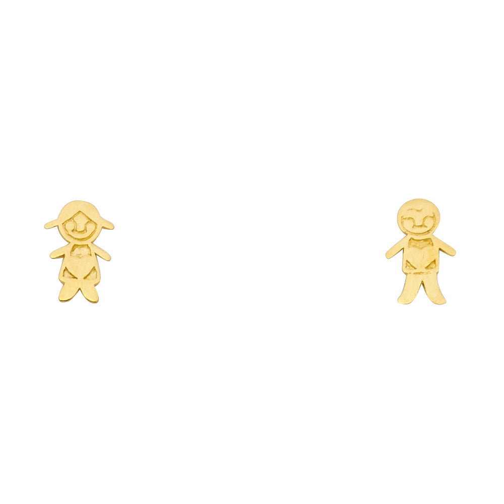 Assorted Stud Earrings with Screw Back - 14K GOLD - ST732